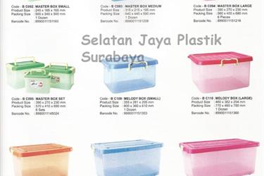 Box plastik merk Maspion untuk tempat parsel