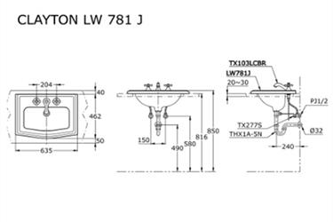 Toto LW781J Wastafel