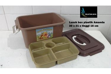 Lunch box Amanda tempat selamatan syukuran plastik coklat