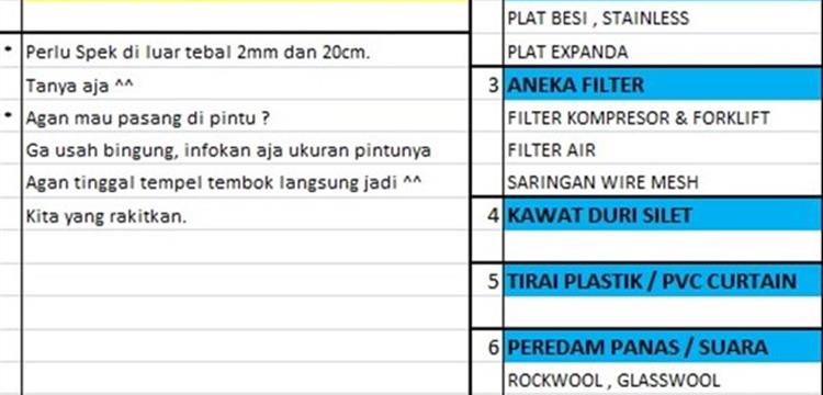 Trai PVC Curtain Plastik-Kuning 2mmx20cm