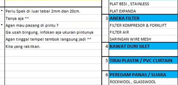 Tirai PVC Curtain Plastik-Kuning 2mmx20cm