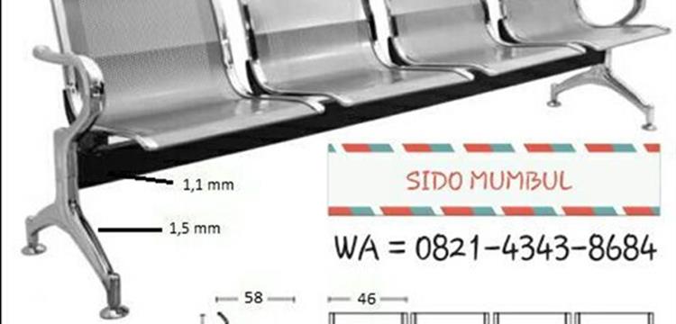 Kursi Bangku Tunggu Sandar Bandara Airport Stainless Steel