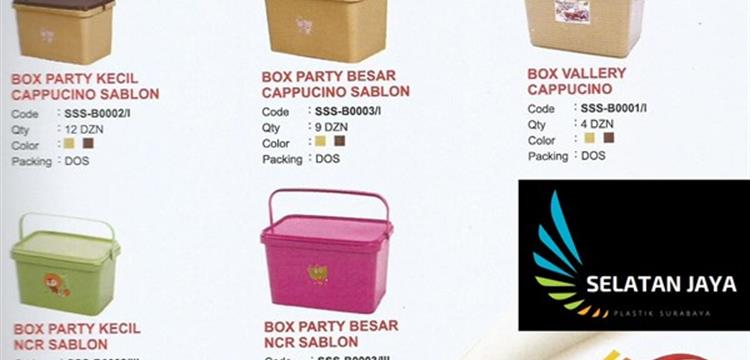 Box plastik party Surya plast untuk acara selamatan syukuran