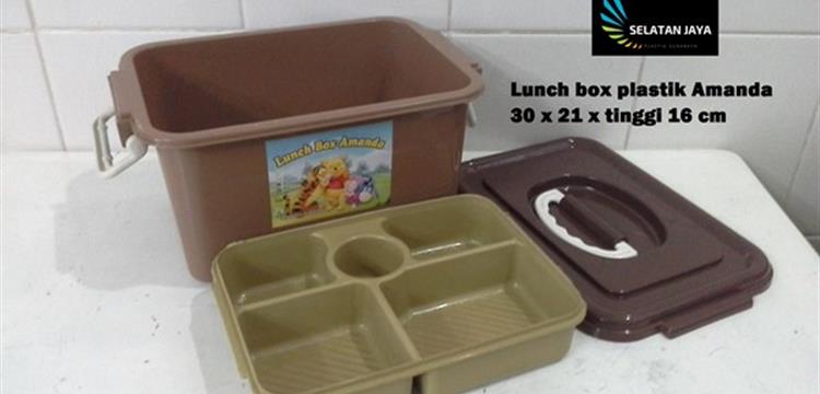 Lunch box Amanda tempat selamatan syukuran plastik coklat